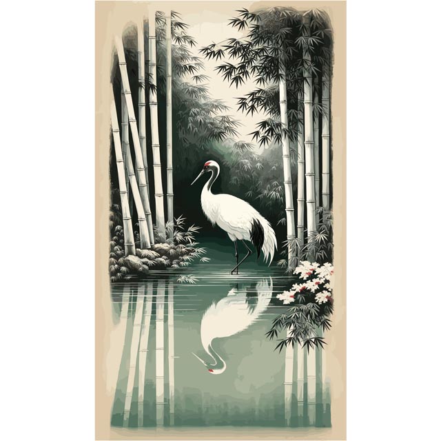 White-crane-on-lake_Copyright_Taijigate-com